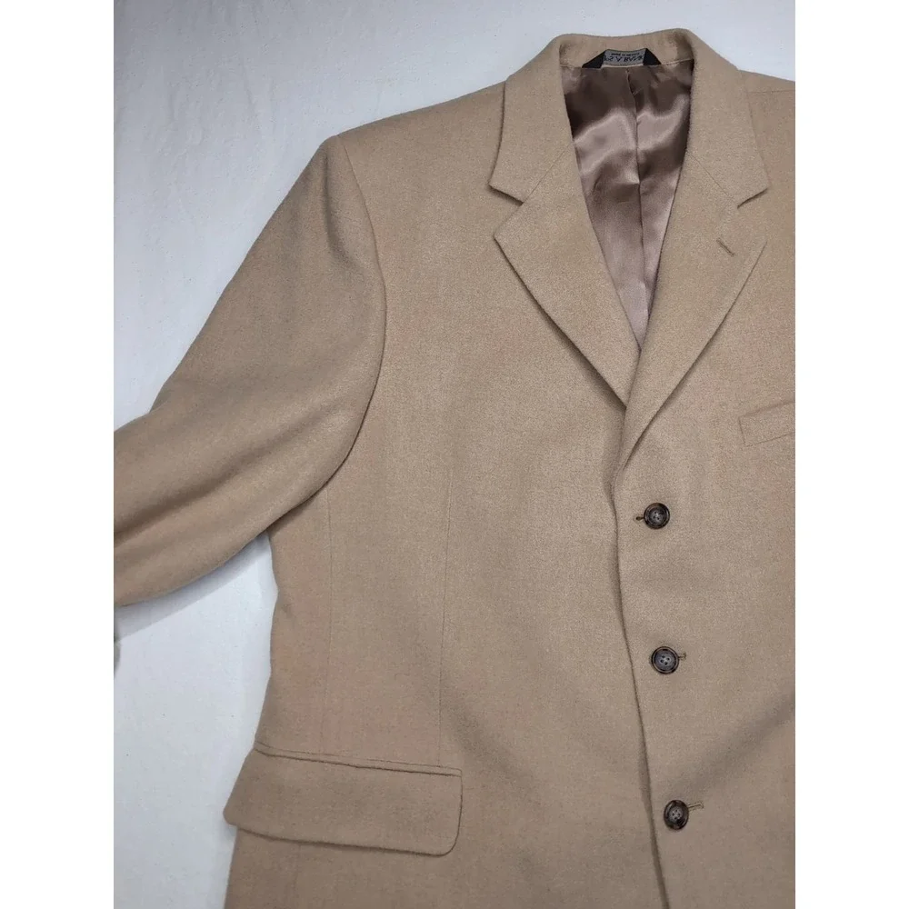 Jos A Bank 46R 100% Camel‎ Hair Mitchell Sport Coat 3 Button Blazer Suit Jacket